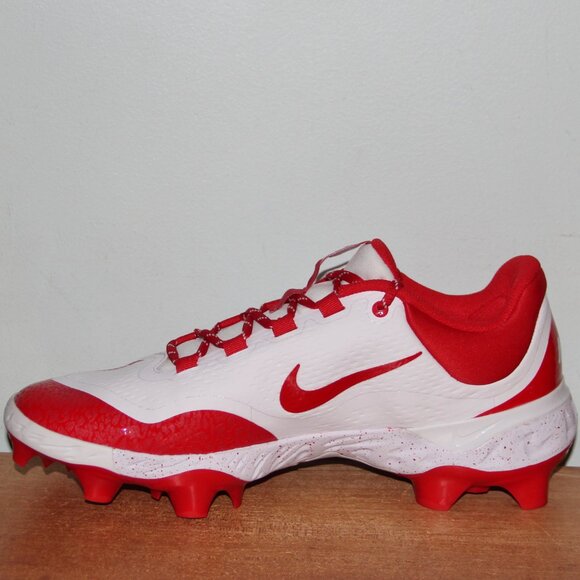 Nike Alpha Huarache Elite 4 Low MCS Baseball Cleats Mens 12 13 White Red - Picture 3 of 6